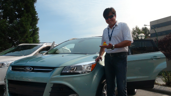 Carlos, Lucy Duck and our Ford Escape for the Day, the Green Lantern