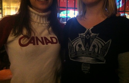 Canada sweater and LA Kings shirt