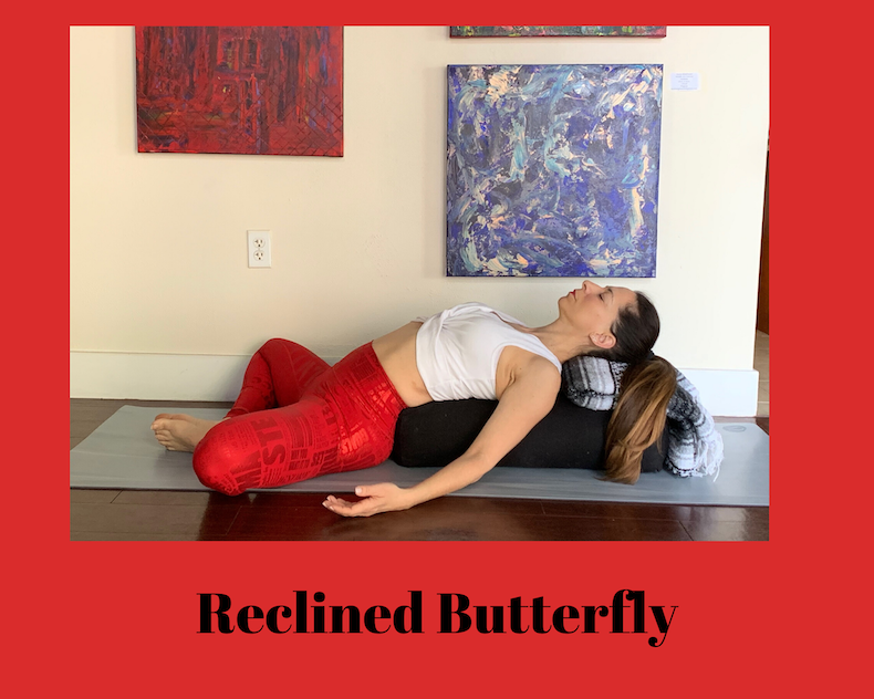 Young attractive woman in Reclined Butterfly pose against floor Stock Photo  - Alamy