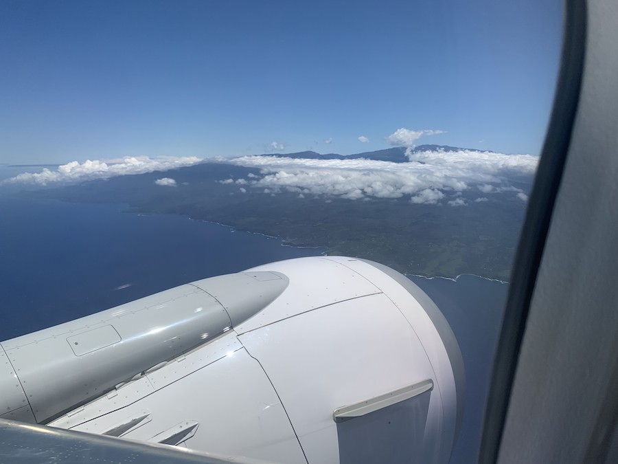 View from the plane as we approached Hawaii.